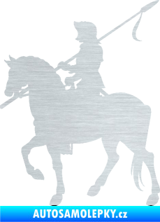 Samolepka Rytíř na koni levá škrábaný hliník