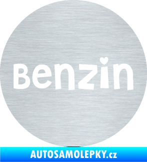 Samolepka Samolepka na víčko od nádrže 008 benzín škrábaný hliník