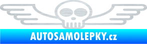 Samolepka Samolepka na zadní sklo 001 lebka s křídly škrábaný hliník