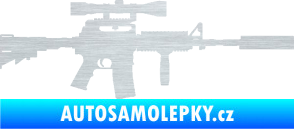 Samolepka Samopal 006 pravá škrábaný hliník