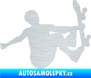 Samolepka Skateboard 008 pravá škrábaný hliník