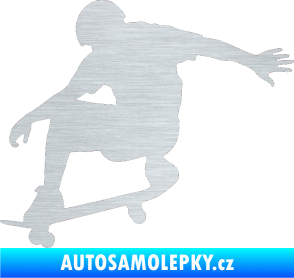 Samolepka Skateboard 012 levá škrábaný hliník