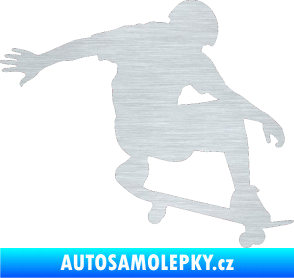 Samolepka Skateboard 012 pravá škrábaný hliník