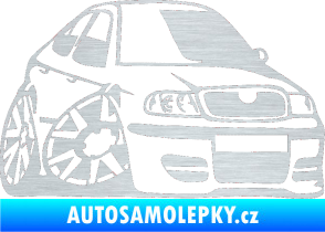 Samolepka Škoda Octavia karikatura pravá škrábaný hliník
