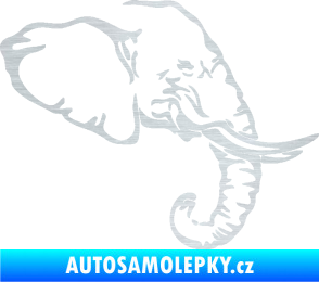 Samolepka Slon 030 pravá hlava škrábaný hliník
