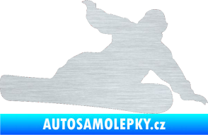 Samolepka Snowboard 001 pravá škrábaný hliník