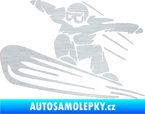 Samolepka Snowboard 014 levá škrábaný hliník