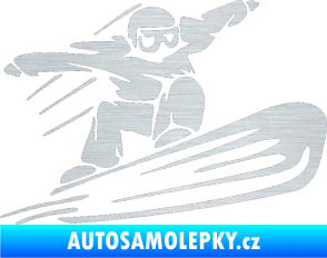 Samolepka Snowboard 014 pravá škrábaný hliník