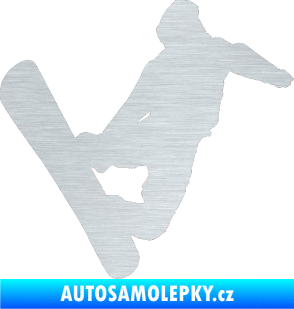 Samolepka Snowboard 020 pravá škrábaný hliník