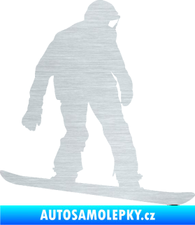 Samolepka Snowboard 027 pravá škrábaný hliník