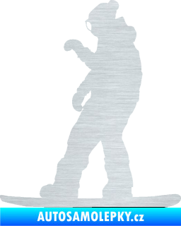 Samolepka Snowboard 028 levá škrábaný hliník