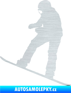 Samolepka Snowboard 030 levá škrábaný hliník