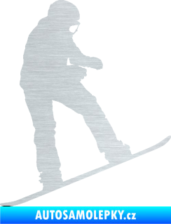 Samolepka Snowboard 030 pravá škrábaný hliník