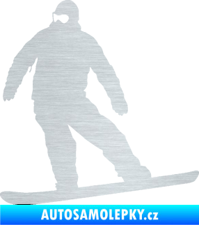 Samolepka Snowboard 034 levá škrábaný hliník