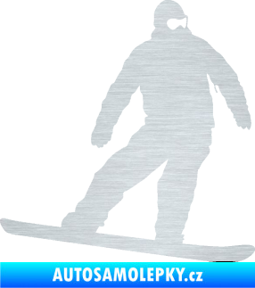 Samolepka Snowboard 034 pravá škrábaný hliník