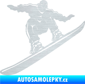 Samolepka Snowboard 038 pravá škrábaný hliník