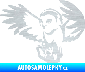 Samolepka Sova 006 levá škrábaný hliník