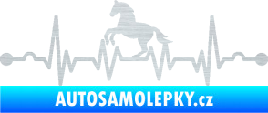 Samolepka Srdeční tep 010 levá  koník škrábaný hliník