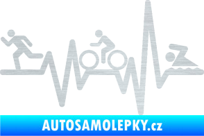Samolepka Srdeční tep 012 levá triatlon škrábaný hliník