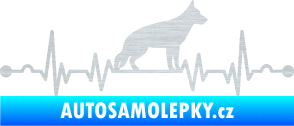 Samolepka Srdeční tep 014 pravá německý ovčák škrábaný hliník