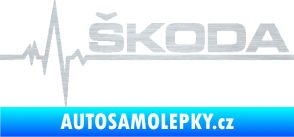 Samolepka Srdeční tep 034 pravá Škoda škrábaný hliník