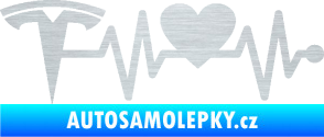 Samolepka Srdeční tep 043 levá Tesla škrábaný hliník