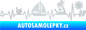 Samolepka Srdeční tep 094 levá dovolená u moře škrábaný hliník