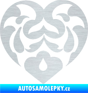 Samolepka Srdíčko 007 škrábaný hliník
