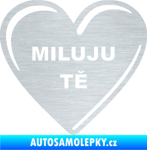 Samolepka Srdíčko 015 miluju tě škrábaný hliník