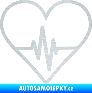 Samolepka Srdíčko 017 ekg křivka škrábaný hliník