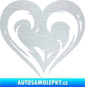 Samolepka Srdíčko 021 levá škrábaný hliník