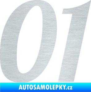 Samolepka Startovní číslo 01 typ 3 škrábaný hliník