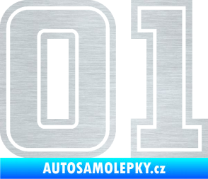 Samolepka Startovní číslo 01 typ 5 škrábaný hliník