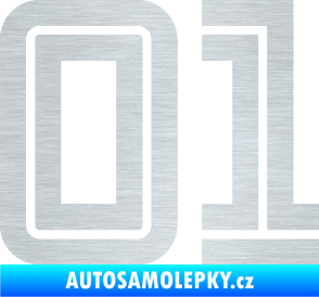 Samolepka Startovní číslo 01 typ 7 škrábaný hliník