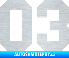 Samolepka Startovní číslo 03 škrábaný hliník