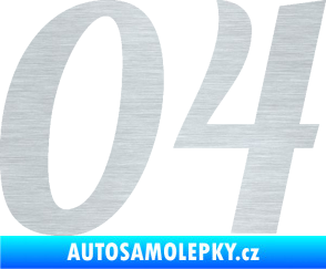Samolepka Startovní číslo 04 typ 3 škrábaný hliník