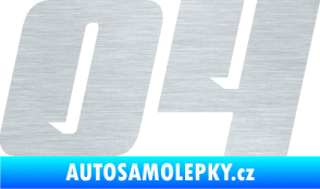 Samolepka Startovní číslo 04 typ 6 škrábaný hliník