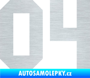 Samolepka Startovní číslo 04 škrábaný hliník