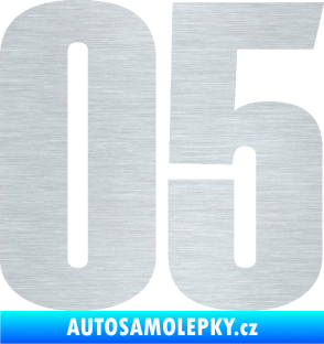 Samolepka Startovní číslo 05 typ 2 škrábaný hliník
