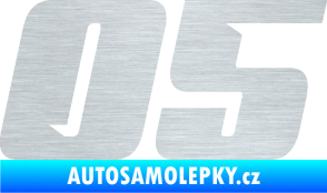Samolepka Startovní číslo 05 typ 6 škrábaný hliník