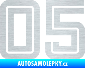 Samolepka Startovní číslo 05 typ 7 škrábaný hliník