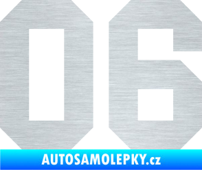 Samolepka Startovní číslo 06 škrábaný hliník