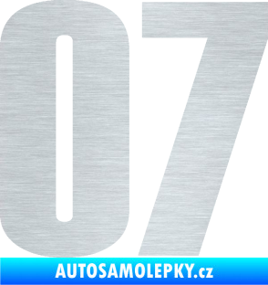 Samolepka Startovní číslo 07 typ 2   škrábaný hliník