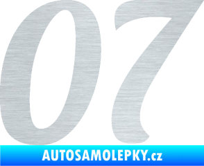 Samolepka Startovní číslo 07 typ 3 škrábaný hliník