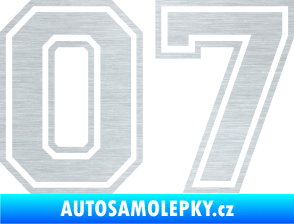Samolepka Startovní číslo 07 typ 4 škrábaný hliník
