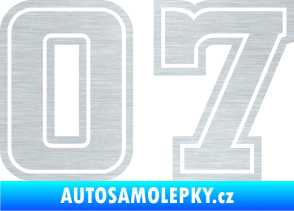 Samolepka Startovní číslo 07 typ 5 škrábaný hliník