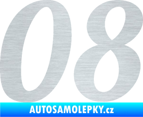 Samolepka Startovní číslo 08 typ 3 škrábaný hliník
