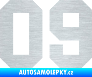 Samolepka Startovní číslo 09 škrábaný hliník
