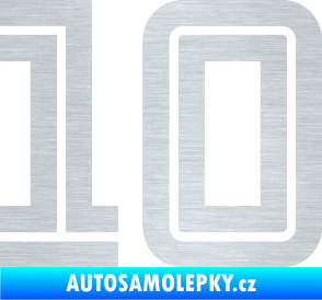 Samolepka Startovní číslo 10 typ 7 škrábaný hliník