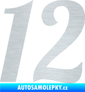 Samolepka Startovní číslo 12 typ 3    škrábaný hliník
